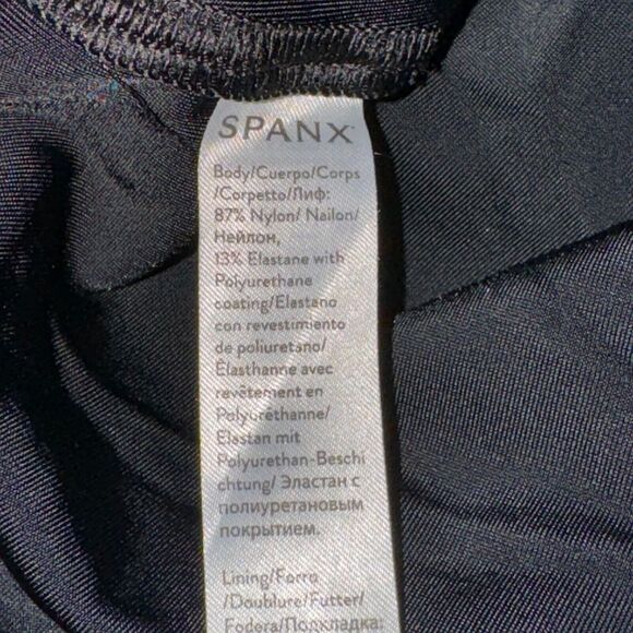 Spanx Faux Leather Leggings Women's Sz S Black High Rise Compression Full Length - Picture 4 of 4